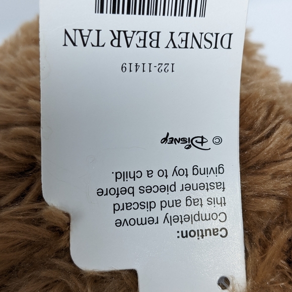 WALT Disney World Pre Duffy Bear With Vintage Tag Tan Plush Hidden Mickey 16" - Picture 9 of 10